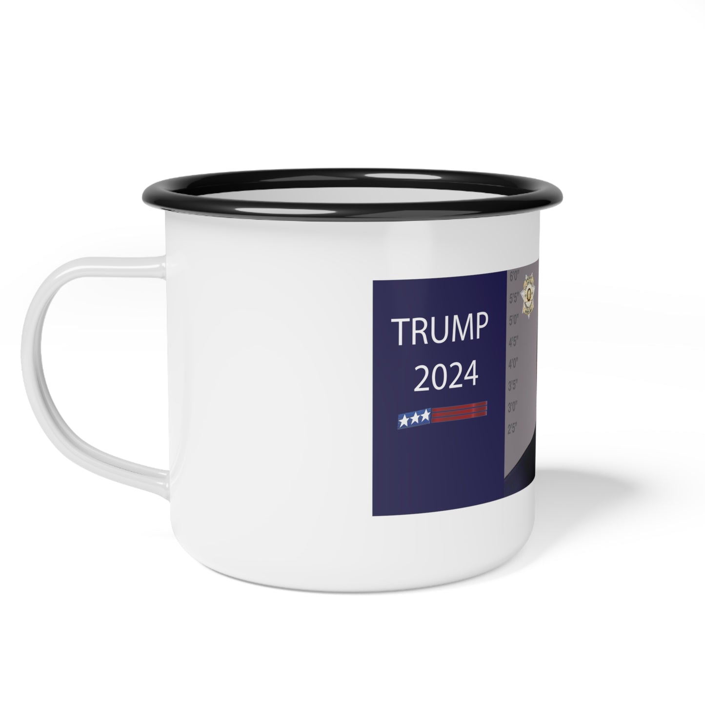 "Trumped Up Mug: Sip and Smirk with History's Twist!" 12oz  Enamel Camp Cup